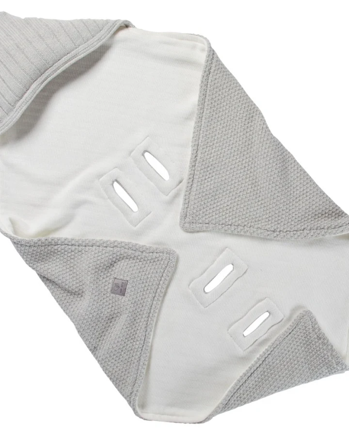 Einschlagdecke Babyschale Bio-Baumwolle grey melange Maße 75 x 75 cm