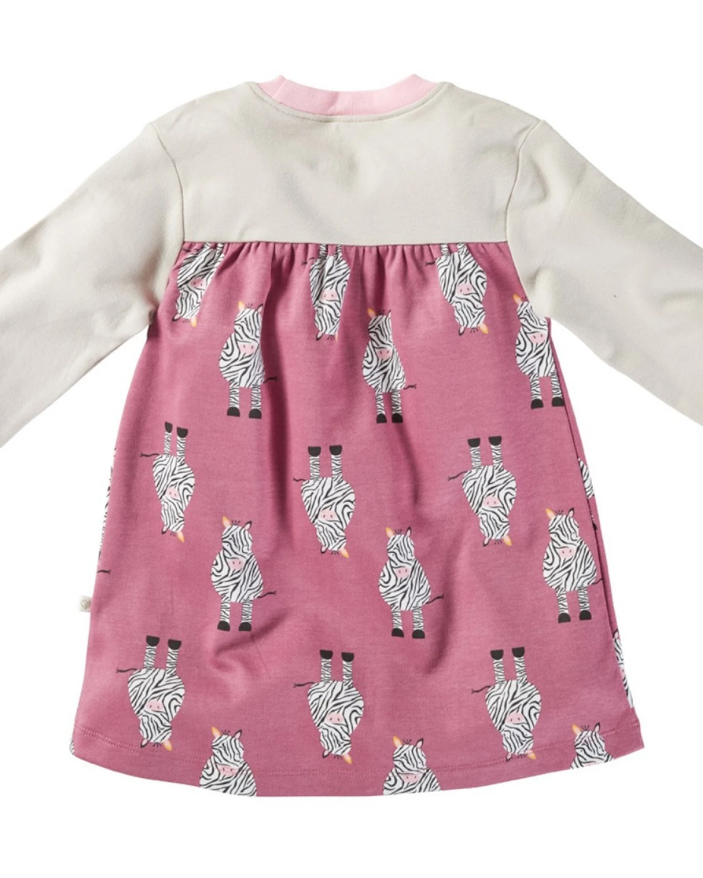 Kinder Kleid Langarm Bio-Baumwolle Zebrafreunde beere Gr.122/128 – Ansicht 2