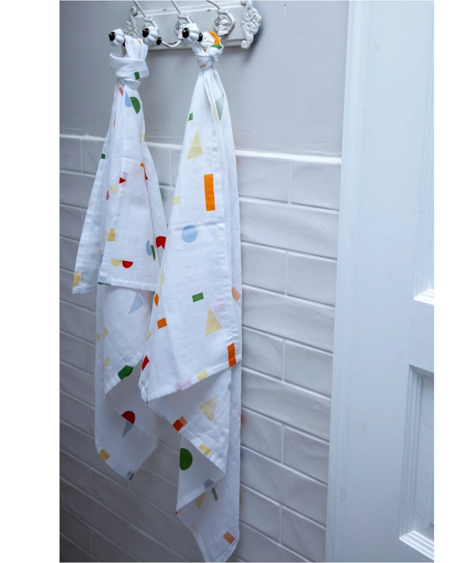 Spucktücher Bio-Baumwolle 2er Set "Bauklötze" Maße 75 x 75 cm – Ansicht 2