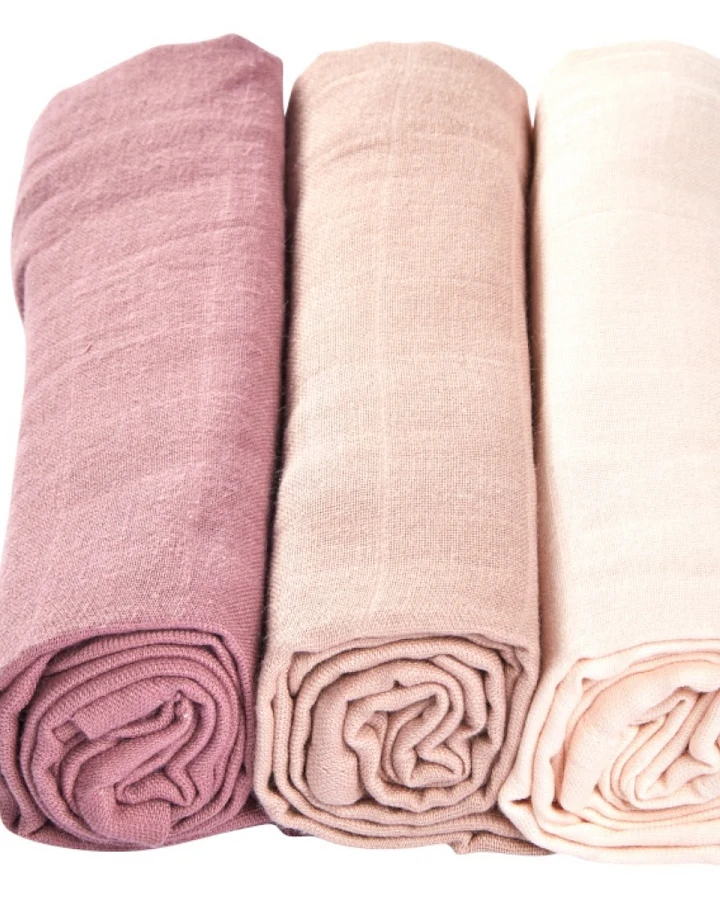 Spucktücher Bio-Baumwolle 3er Set "Mauve" Maße 75 x 75 cm