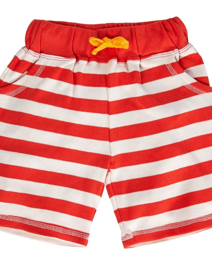 Kinder Shorts Bio-Baumwolle rot-off white Gr.86/92