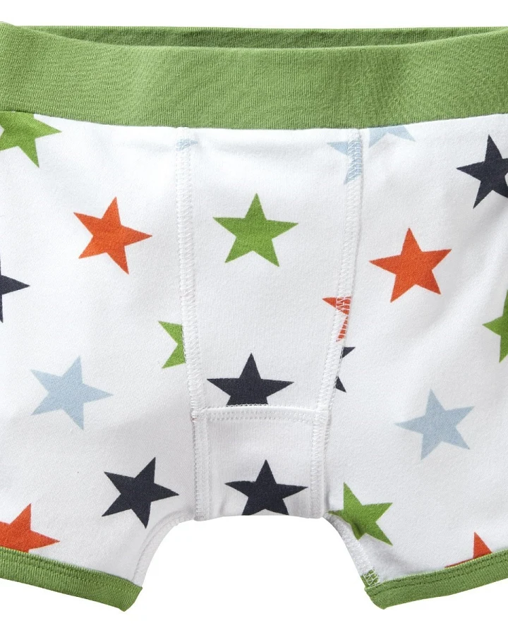 Jungen Boxershorts Bio-Baumwolle Stern weiß Gr. 98/104
