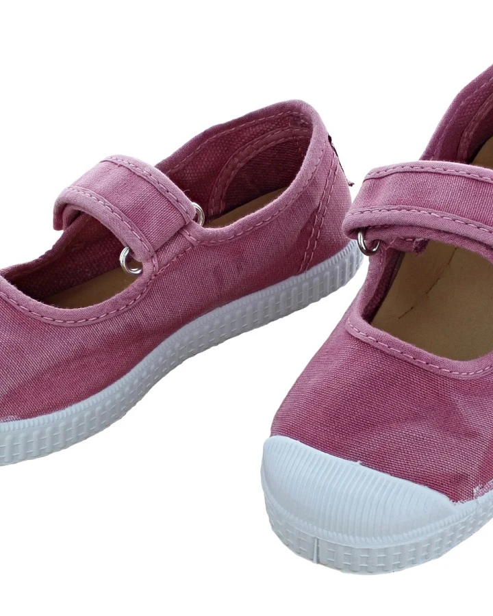 Natural World Kinder Schuhe Ballerinas mit Kappe und Klettverschluss rosa Gr.29