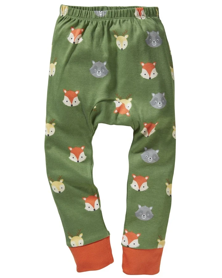 Kinder Unterhose lang Bio-Baumwolle Waldtiere Gr. 86/92