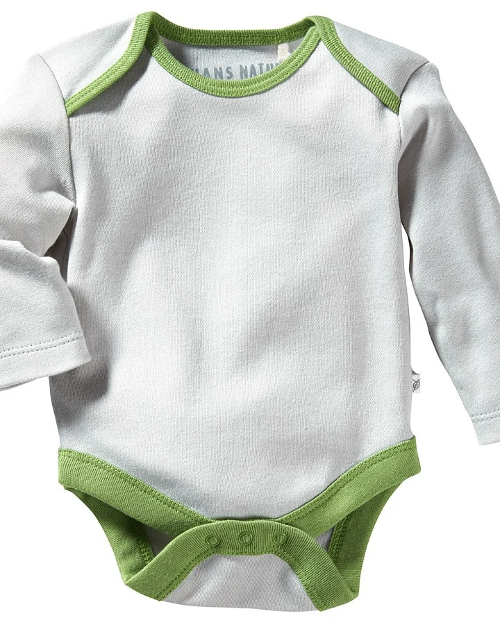 Baby Langarmbody Bio-Baumwolle grau Gr. 74/80