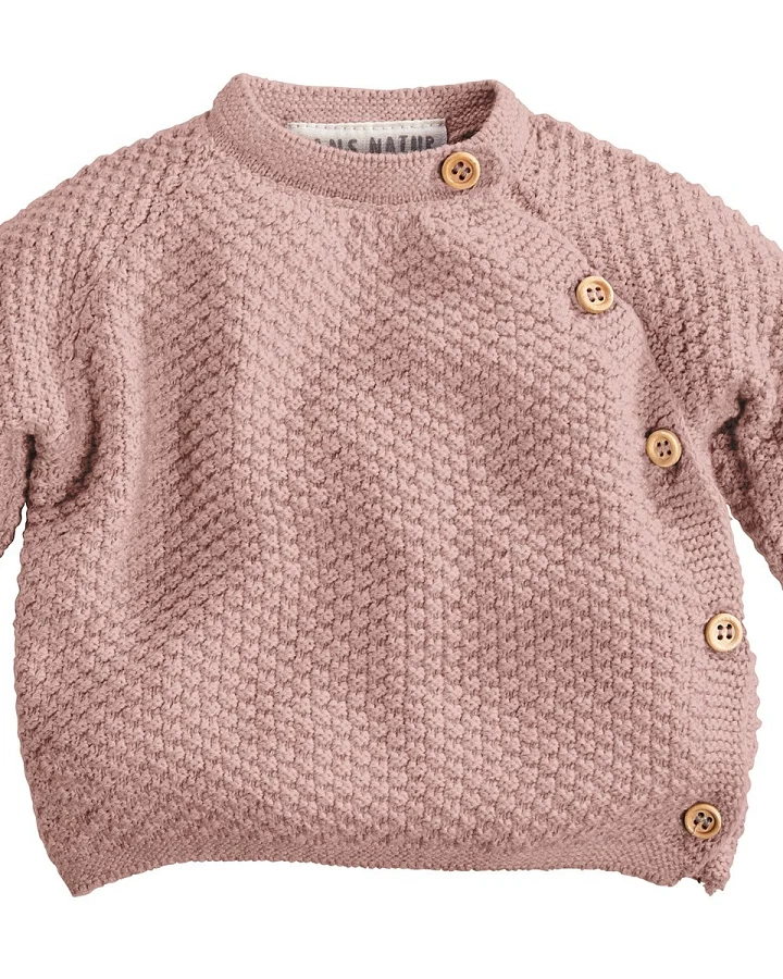 Baby Jacke Schlüttli Bio-Baumwolle Strick rose Gr.50/56