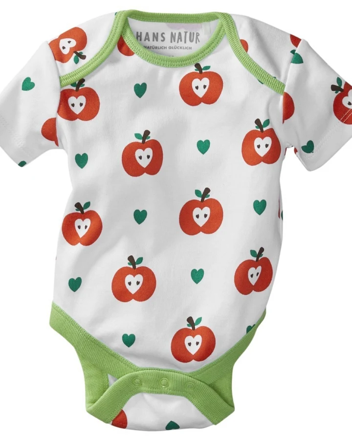 Baby Body Kurzarm Bio-Baumwolle Apfel Gr. 50/56