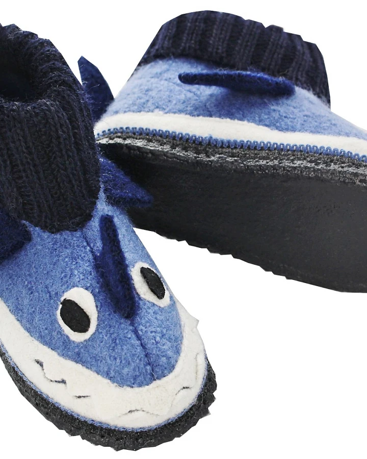 Kinder Hausschuhe Hüttenschuhe Hai blau Gr.24