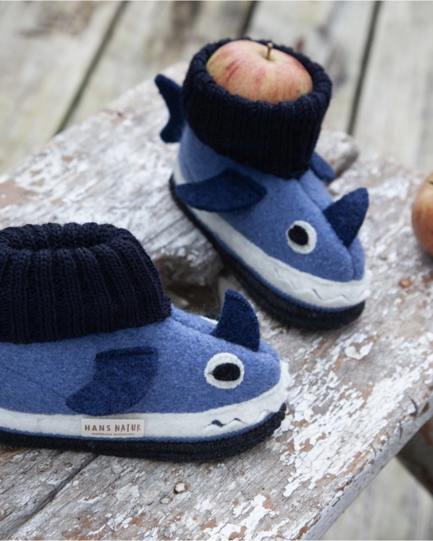 Kinder Hausschuhe Hüttenschuhe Hai blau Gr.24 – Ansicht 2