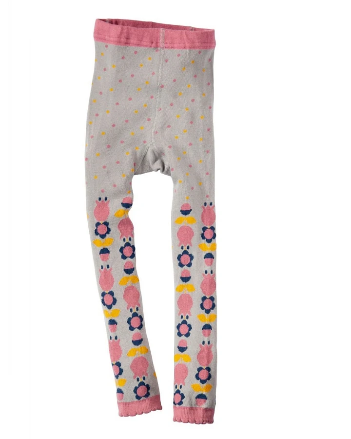 Kinder Leggings Blume grau-rosa Gr.74/80