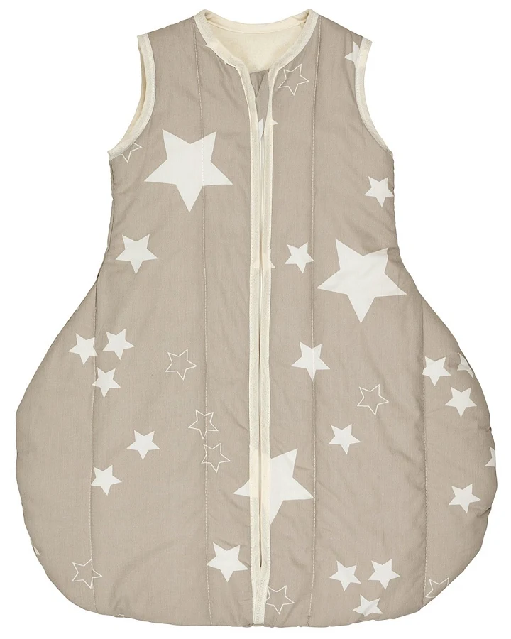 Winterschlafsack Baby Bio-Schurwolle "Sterne grau" Gr.1 (70cm)