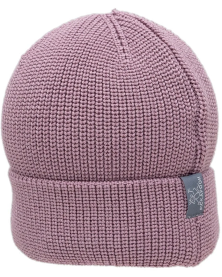 Pickapooh Mütze Wolle Seide Strick altrose Gr.1 (50-54cm)