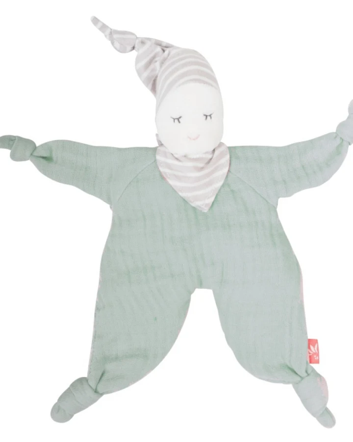Baby Puppe und Schnuffeltuch Bio-Baumwolle mint Maße 22 x 13 x 5 cm