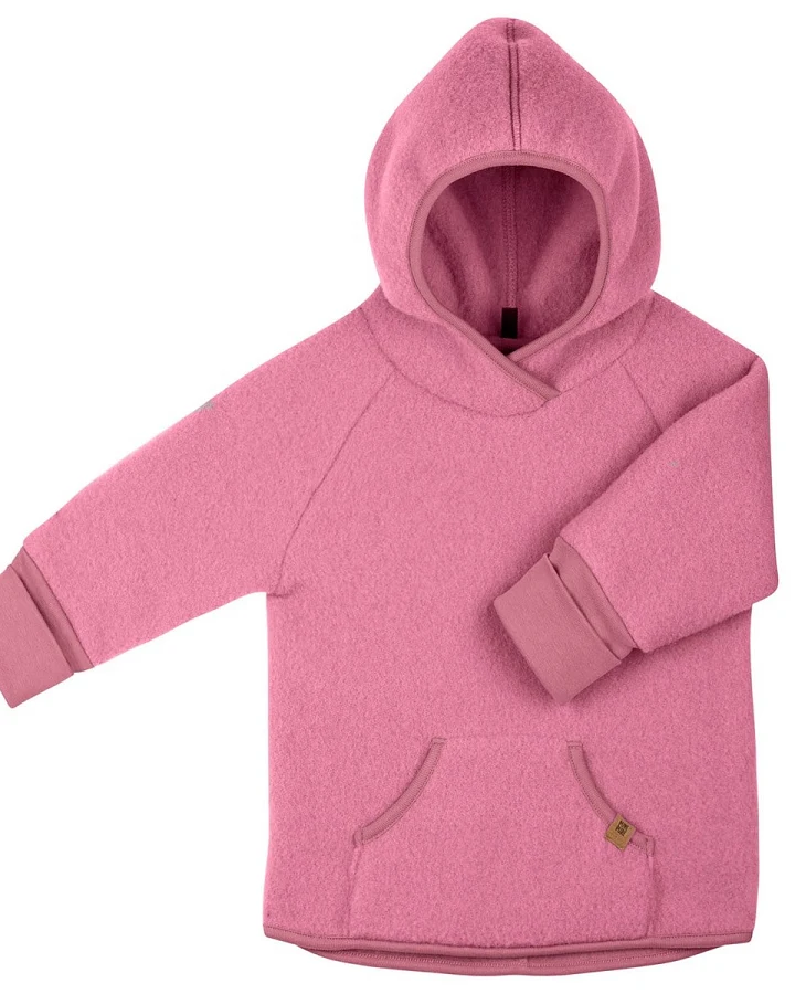 PURE PURE by Bauer Kinder Pullover mit Kapuze Hoodie Bio-Merinowolle Fleece dusty pink Gr. 086/92