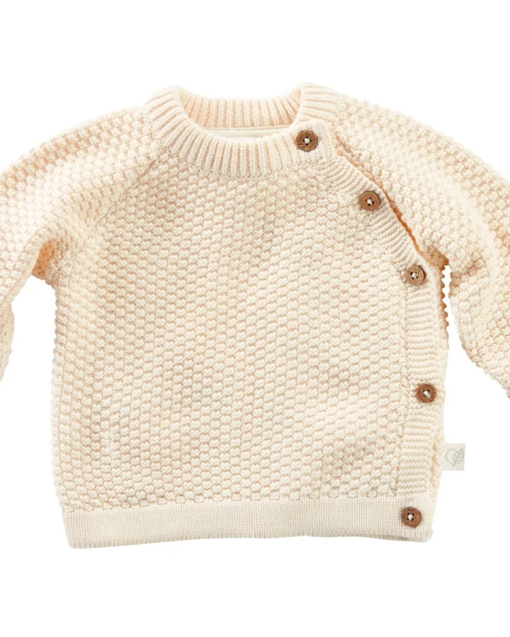 Baby Jacke Perl-Strick Bio-Baumwolle ecru Gr.50/56