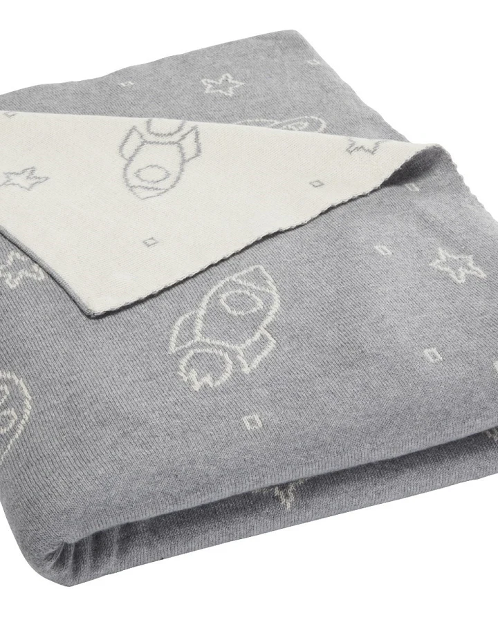 Kinder Kuscheldecke Bio-Baumwolle, Space Maße 130 x 170 cm