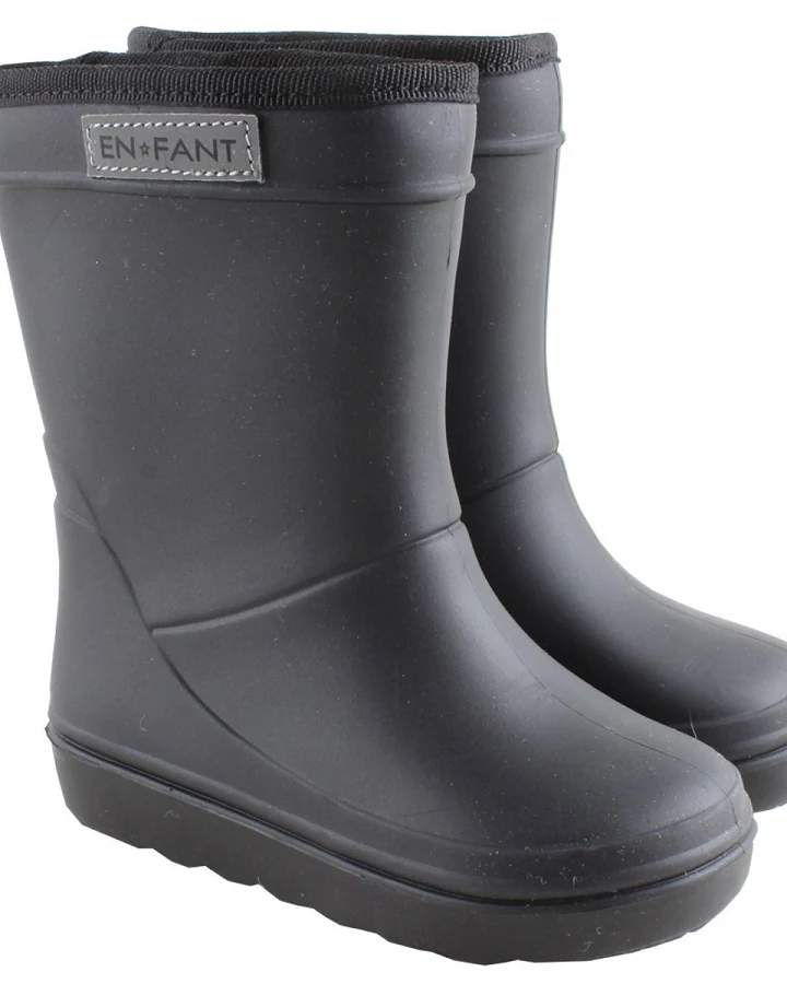 Kinder Thermo Gummistiefel mit Schurwoll-Fell schwarz Gr.24