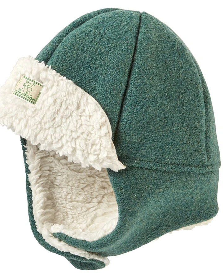 Pickapooh Baby und Kinder Mütze Bio-Schurwolle melange-grün Gr. 48