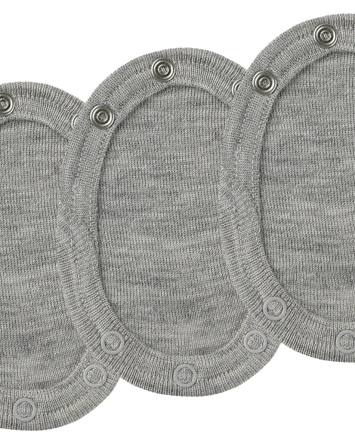 Engel Natur Baby Bodyverlängerung Wolle Seide 3er Set melange-hellgrau Maße 11 x 8,5 cm