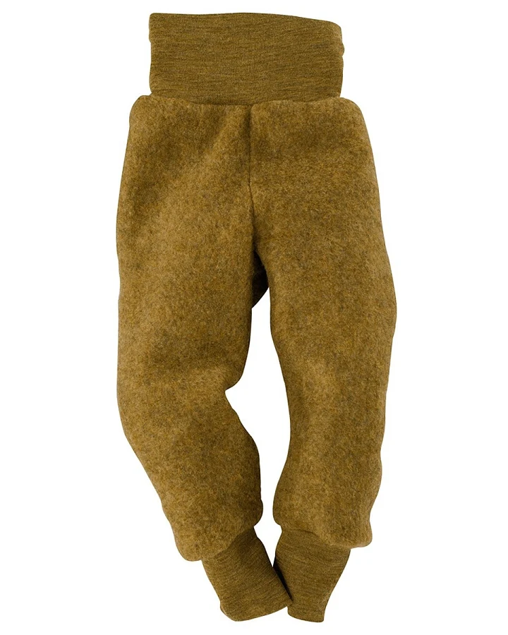 Engel Natur Babyhose Bio-Merinowolle Fleece maschinenwaschbar melange-safran Gr. 74/80