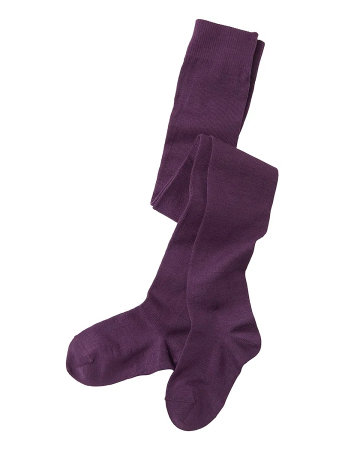 Kinder Strumpfhose Bio-Schurwolle Bio-Baumwolle dunkellila Gr.1-2