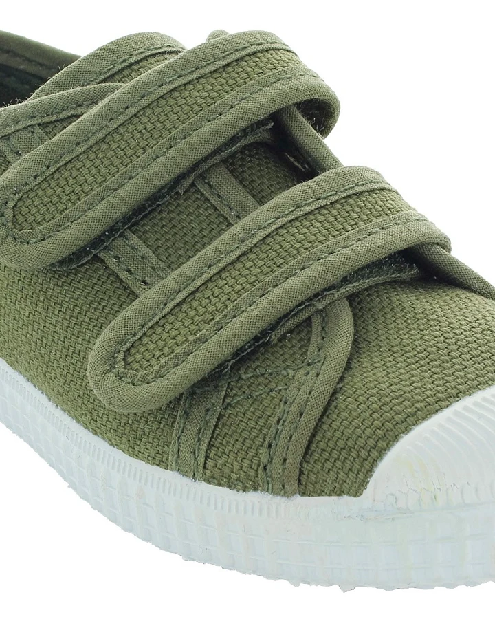 Natural World Kinder Schuhe Sneaker mit Klettverschluss oliv Gr.23