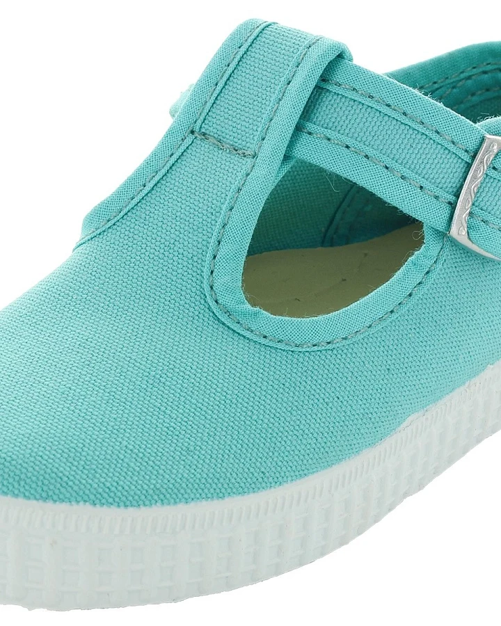 Natural World Kinder Schuhe Ballerinas mit Riemchen und Druckknopf mint Gr.20