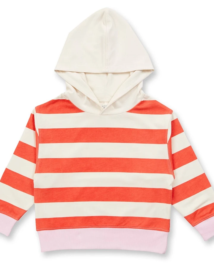 Sense Organics Kinder Pullover mit Kapuze coral stripes Gr.92 (18-24 Monate)