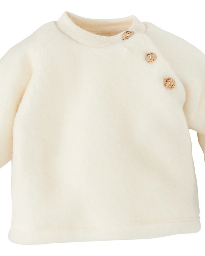 Engel Natur Baby Pullover Bio-Merinowolle Fleece natur Gr. 50/56