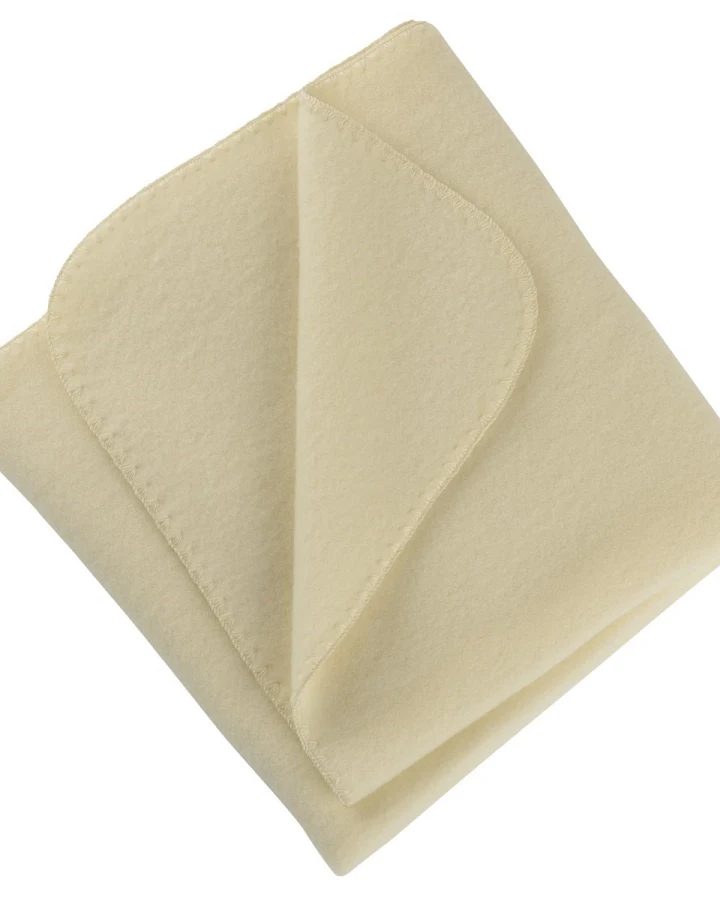 Engel Natur Babydecke mit Muschelkante Bio-Merinowolle Fleece natur Maße 80 x 100 cm