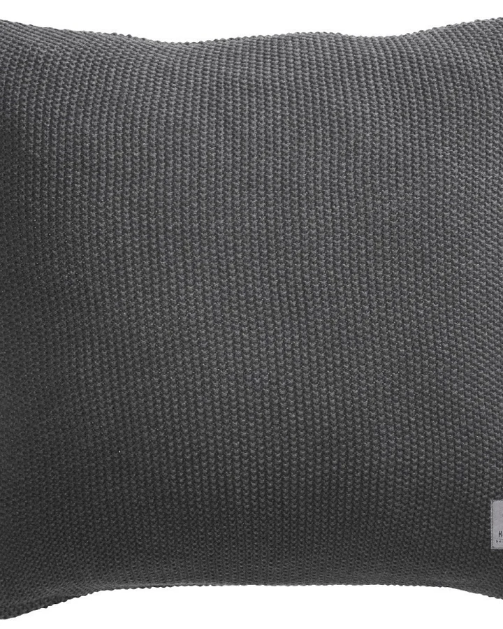 Kissenbezug 50x50 cm Bio-Baumwolle Strick dark grey Mit Reißverschluss