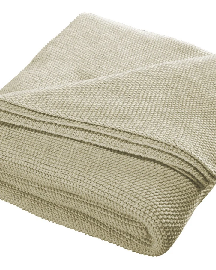 Kuscheldecke für Erwachsene Bio-Baumwolle sand melange Maße 150 x 200cm