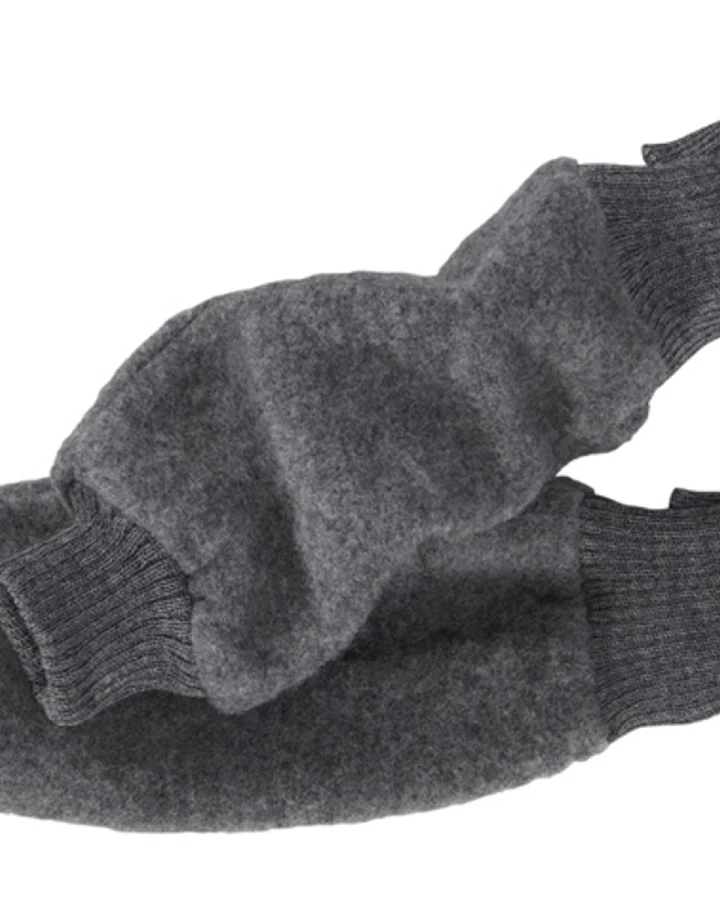 Kinder Stulpen Bio-Merinowolle Fleece ca. 35 cm grau fels