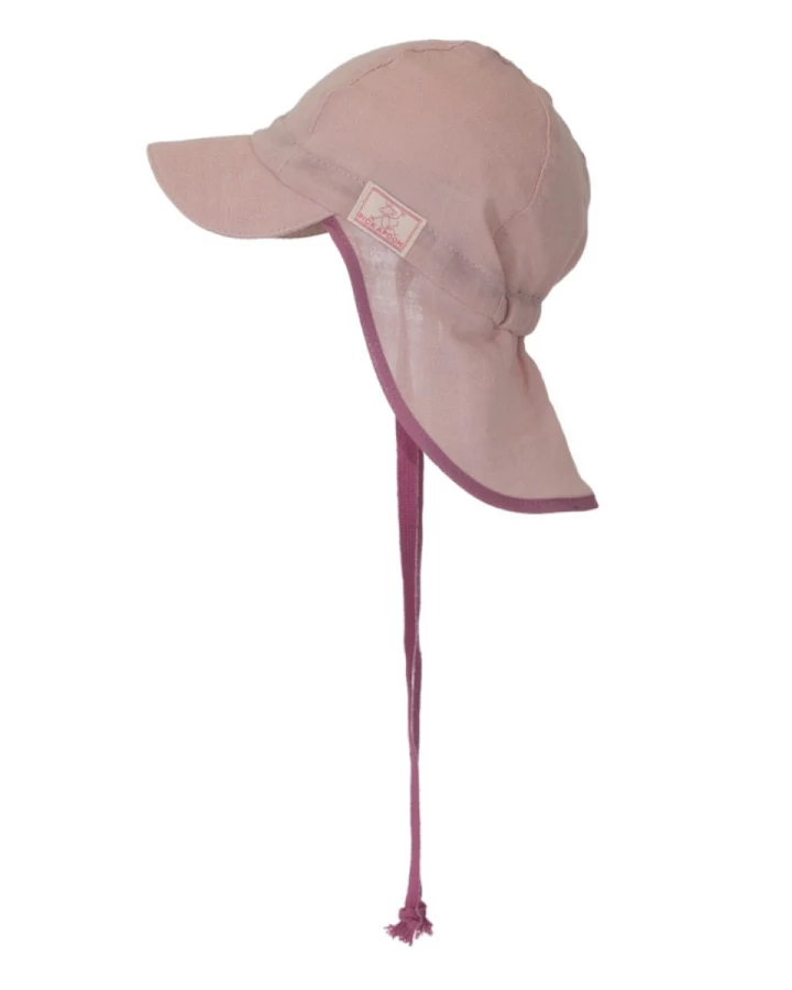 Pickapooh Kinder Mütze mit Nackenschutz Musselin mauve Gr.46