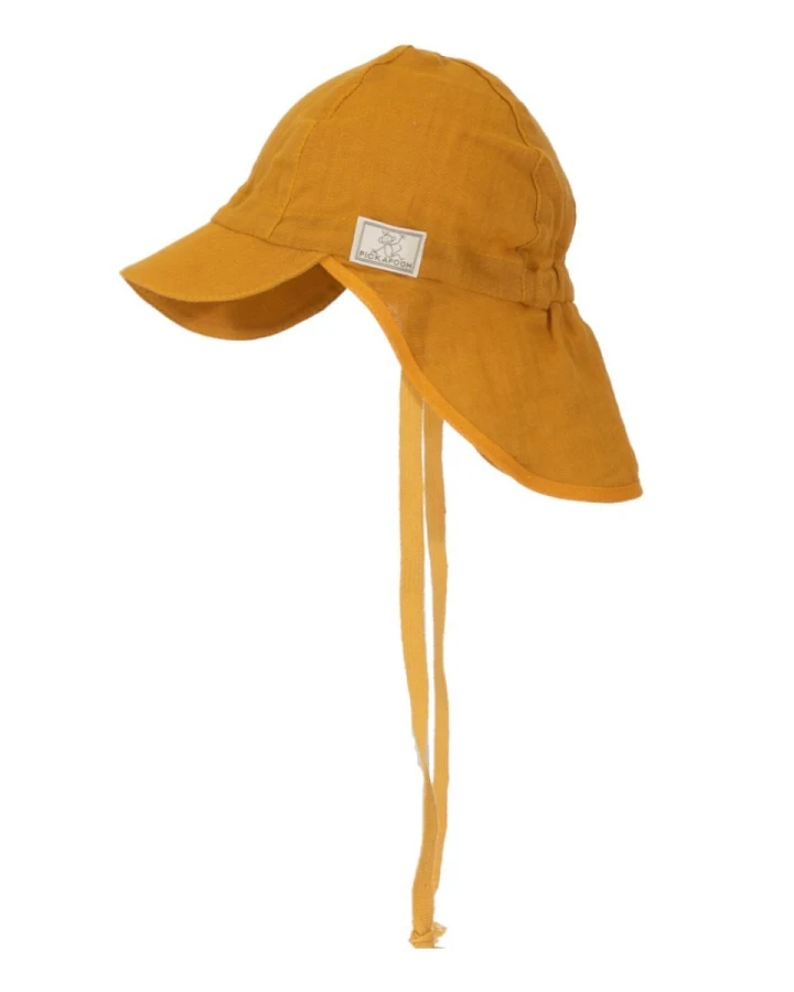 Pickapooh Kinder Mütze mit Nackenschutz Musselin sunflower Gr.46