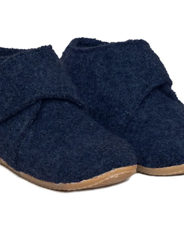 Kinder Hausschuhe Hüttenschuhe Wollwalk "Juno" marine Gr.20