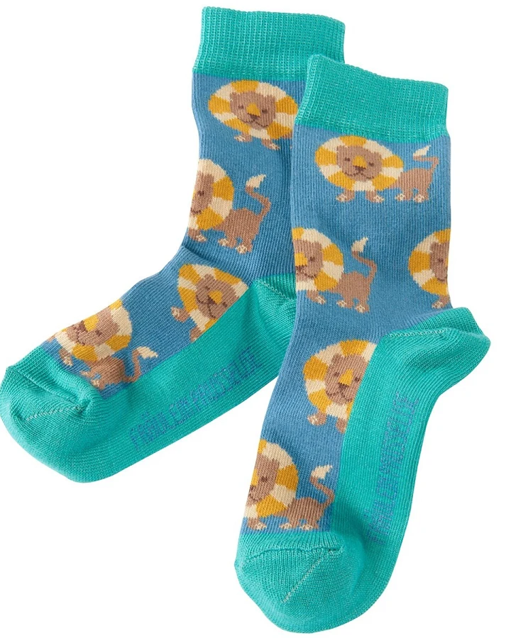 Kinder Socken Löwe petrol Gr.23-26