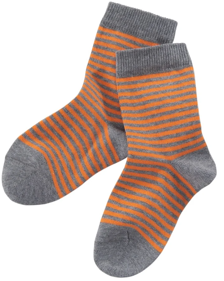 Ringelsocken mandarine-grau Gr. 3-4