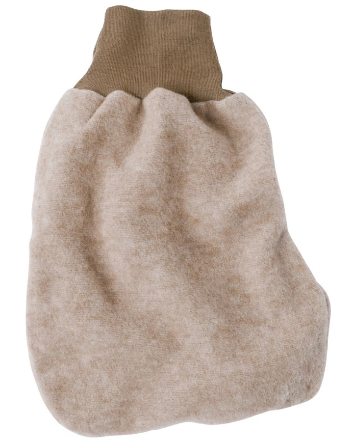 Cosilana Strampelsack Wolle-Baumwolle Fleece latte macchiato Länge 50 cm
