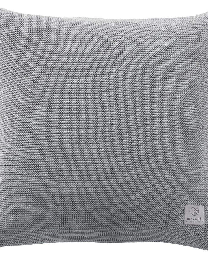 Kissenbezug 50x50 cm Bio Baumwolle light grey-melange Mit Reißverschluss