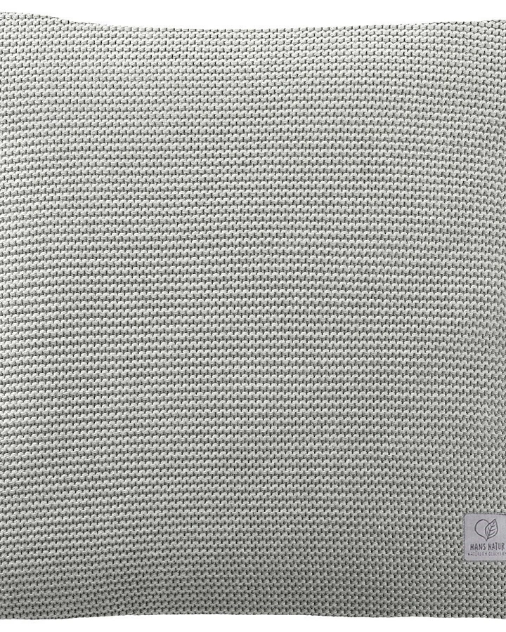 Kissenbezug 50x50 cm Bio Baumwolle vanilla-grey-melange Mit Reißverschluss