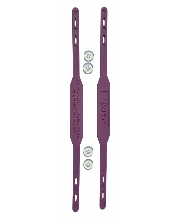 BMS Ersatz Fußstege für Regenhose Silicon Harbour Straps purple 2er Set, inklusive Knöpfe