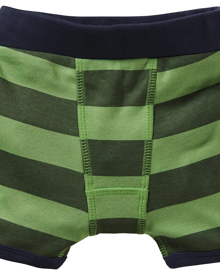 Jungen Boxershorts Bio-Baumwolle Blockstreifen grün Gr. 98/104
