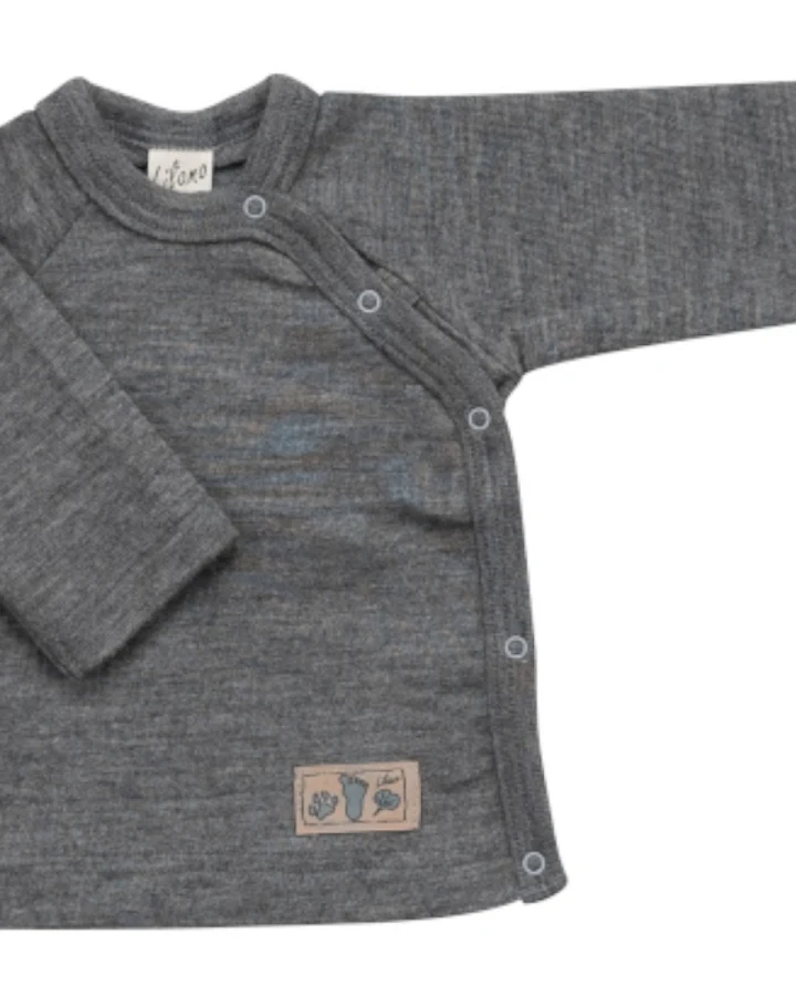 Lilano Baby Jacke Wolle Seide melange-grau Gr.56