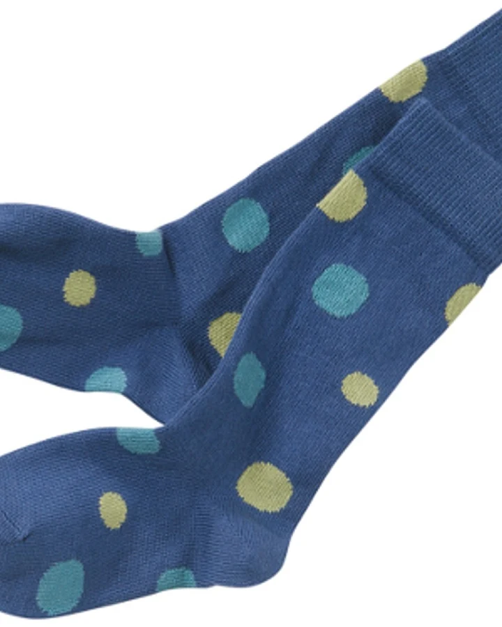 Kinder Kniestrümpfe blau-gepunktet Gr.3-4