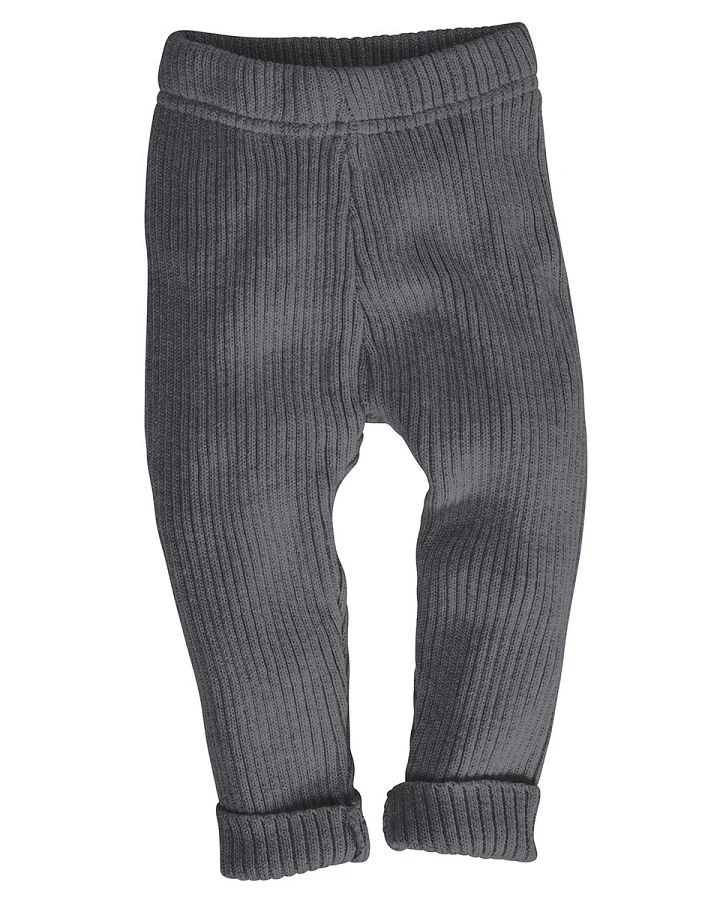 Baby und Kinder Leggings Bio-Baumwolle Strick dunkelgrau melange Gr.62/68