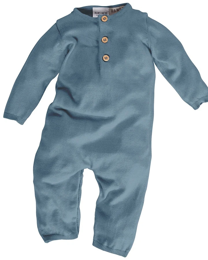 Baby Overall Bio-Baumwolle Strick blau Gr.50/56