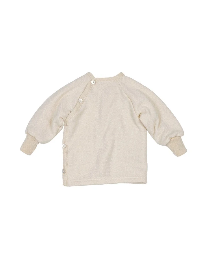Baby Jacke Schlüttli Wolle Seide Frottee natur Gr.50/56