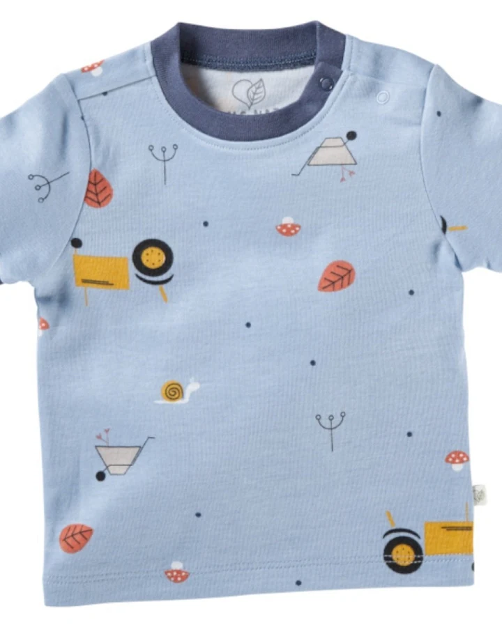 Baby T-Shirt Bio-Baumwolle Garten blau Gr.50/56