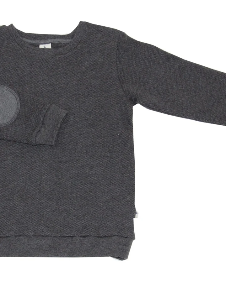 Kinder Pullover Piqué Qualität anthrazit-melange Gr.86/92